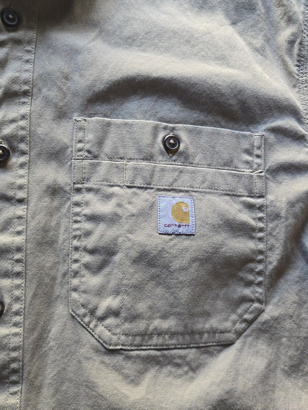 Carhartt Workwear Men XL Brown Relaxed Fit Button Up Short Sleeve Used 0826 - Picture 2 of 6